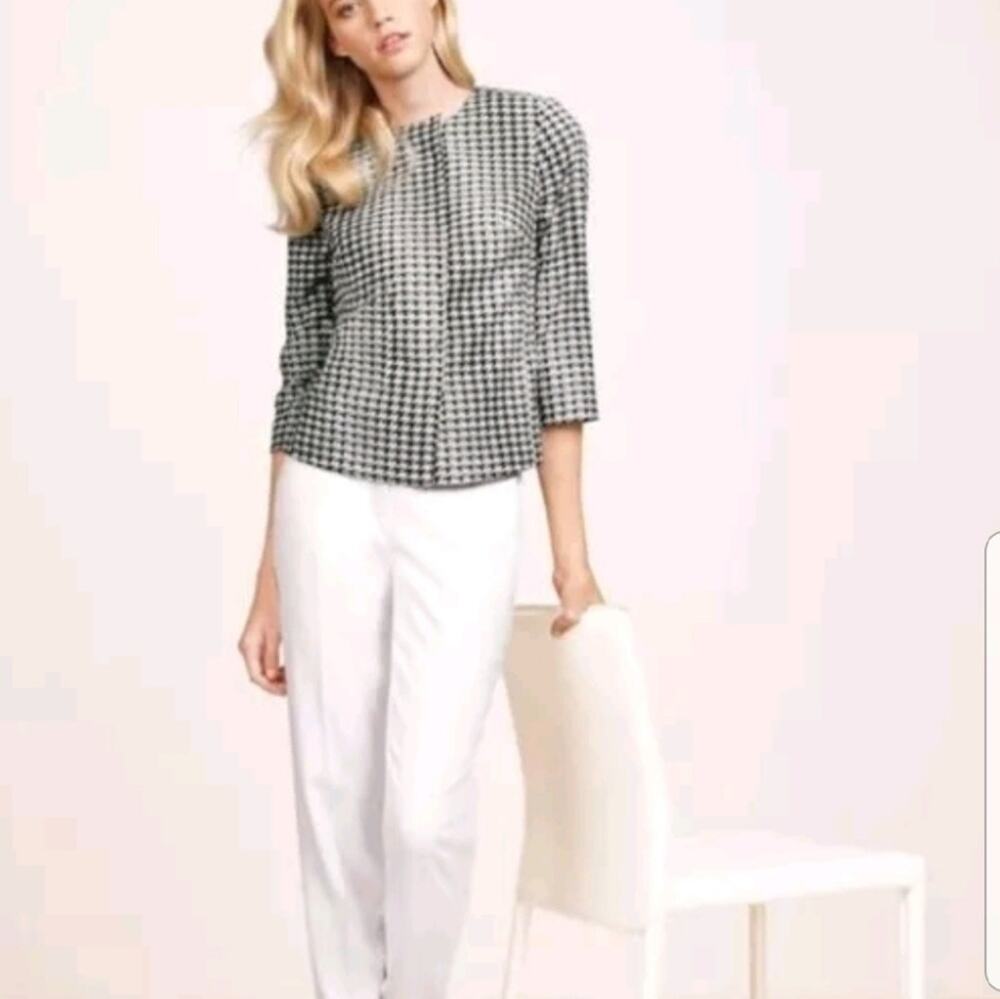 The Limited Scandal Collection Houndstooth Blazer Black White Small Career Work
